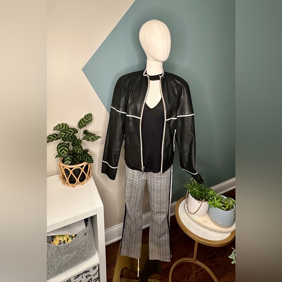 Mother “The Insider Ankle” Plaid Pants Grey/Blue Check Side Stripes Size 27 - Picture 3 of 9